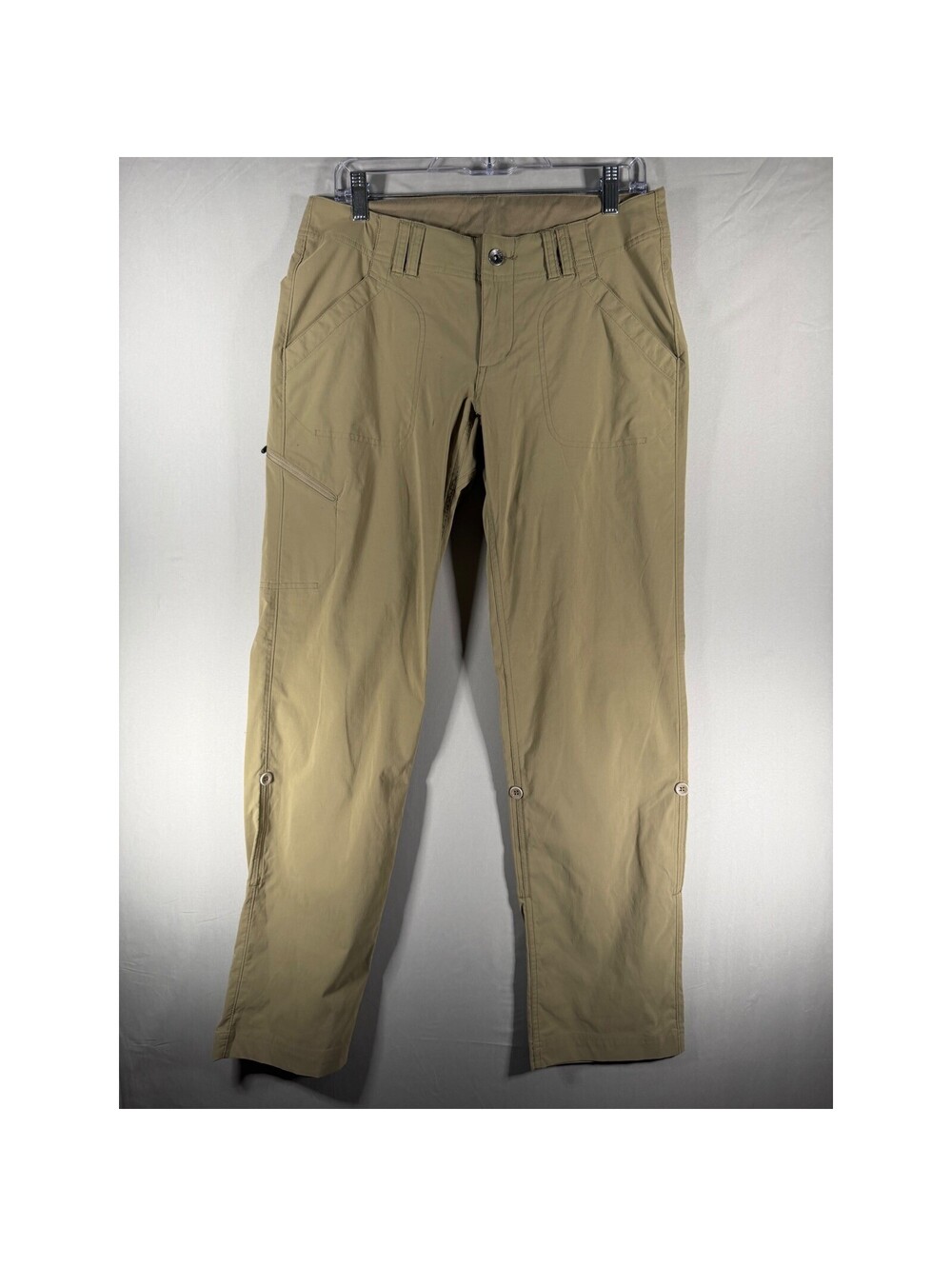 Marmot Womens Tan Roll Up Hiking Pants Size 8 Stretch Nylon Outdoor Trousers